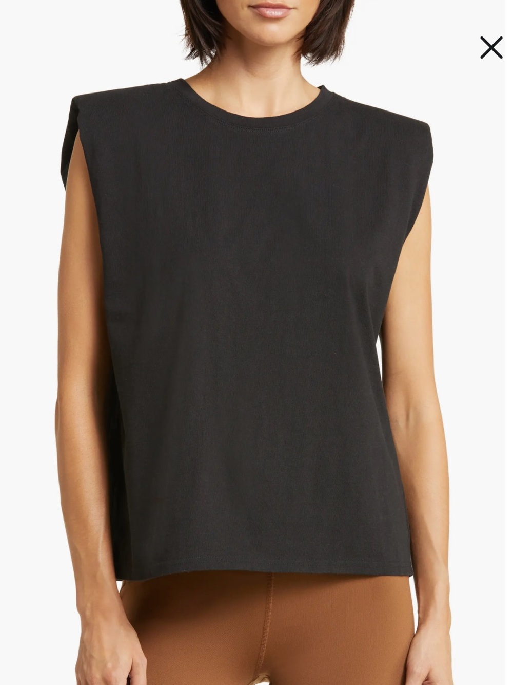 ALO Yoga Black Padded-Shoulder Tank